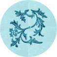 thumbnail image 1 of Ahgly Company Tapis d'Intérieur Lavable à la Machine, Carré, Transitionnel, Bleu Électrique, Tapis de Zone, 3 Pieds Carré, 1 of 7