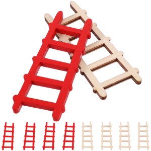 IFANLANDOR 10Pcs Tiny Ladder Model Natural Wood for Mini Garden Landscape Ornament Hobbyists