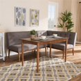 thumbnail image 2 of Baxton Studio Arvid Ensemble Moderne de Coin-Repas en Bois de 3 Pcs avec Tissu Capitonné, Gris, 2 of 6