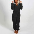 thumbnail image 1 of Combinaison Femme à Manches Longues à Capuche Pyjama Combinaison Décontractée d'Hiver Chaude Combinaison de Nuit Grande Taille Combinaison en Liquidation, 1 of 8