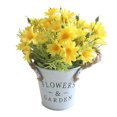 thumbnail image 1 of (Yellow) Retro American Daisy Hemp Rope Iron Bucket Simulation Bonsai Plant Set Fake Flower Handicraft Ornament with Pot, 1 of 8