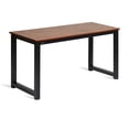 thumbnail image 1 of Decoholic Computer Desk 55 ” Modern Simple Large Study Writing Desk Industrial Style Laptop PC Table for Home Office, with Leg Bars, Sandalwood Board Black Leg, 1 of 2