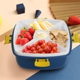 thumbnail image 2 of 4 Compartment Lunch Containers Stackable Lunch Container with Large S-Alad Bowl,4 Compartment Bento Tray, S-Auce Container for Dressings, Built-In Reusable Fork &, 2 of 8