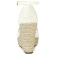 thumbnail image 3 of BLISSFUL STEP Sandales Compensées Espadrilles à Talon Compensé pour Femmes Blanc 8, 3 of 7