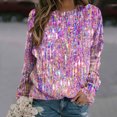 thumbnail image 1 of DPTALR Chandail à Col Rond Imprimé pour Femmes, Manches Longues, Blouse Confortable, 1 of 5