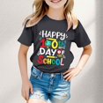 thumbnail image 2 of FhsagQ le 7 Juillet Garçon et Fille Mode Décontractée Imprimé Col Rond Ample Manche Courte T-Shirt Haut Petites Filles le 7 Juillet T-Shirts Printemps Printemps Filles Chemises d'Été Taille 8-9 Noir 3-4 Ans, 2 of 4