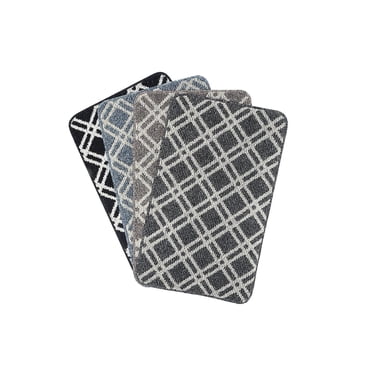 IH Casa Decor Diamant Tufted Mat Asstd 18 X 30 - Ensemble De 4