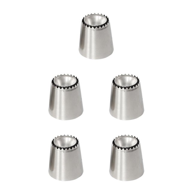 Maytalsory DIY Kitchen Baking Cake Decorating Tool Silicone Icing Piping Cream Pastry Bag Stainless Nozzle Converter Tools No.01 5Set