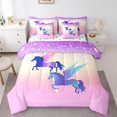 thumbnail image 1 of YST Unicorn Bedding Set, Magic Animal Comforter, 7-Piece, Ombre Psychedelic Aesthetic, King, 1 of 4