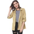 thumbnail image 1 of INSPIRE CHIC Veste Utilitaire pour Femme Unie à Taille Coulissante avec Poches à Rabat, 1 of 6