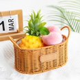 thumbnail image 4 of TopLLC Imitation Rattan Flower Basket Woven Flower Pot Double Ear Oval Storage Basket Flower Arrangement Gift Basket Home Storage Weaved storage basket, 4 of 6