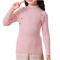 thumbnail image 1 of Posijego Girls Turtleneck Sweaters Ribbed Knit Long Sleeve Sweater T-Shirts Winter Slim Basic Tee Tops for Little Girls, 1 of 3