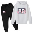 thumbnail image 1 of RXIRUCGD Mode Ensemble à Capuche Manches Longues Imprimé Décontracté pour Filles et Garçons (Blanc, Taille : 5 Ans), 1 of 2