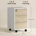 thumbnail image 3 of HOMCOM Vertical Filing Cabinet with Lock, 3 Drawer File Cabinet, Oak, 3 of 10