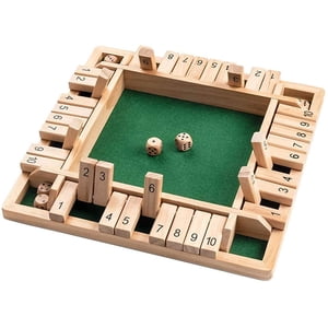 Wooden Board Game, 4 Players Shut The Box Dice Game Mathematics Traditional Pub Board Dice Game Travel 4 Players Great Family Board Games Vacation fun game