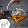 thumbnail image 3 of Glass Teapot, Stovetop Tea Pot, Teapots, 1000ml Tea Pots with Removable Infuser, Hand Blown Tea Pot, Borosilicate Glass Teapot for Stovetop , - Transparent Clear, 3 of 8