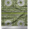 thumbnail image 1 of Soimoi Polyester Crepe Fabric Leaves & Floral Block Fabric Prints by Yard 42 Inch Wide, 1 of 3