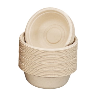 50PCS Disposable 350mL Bowls Disposable Paper Tableware Set Ecological Dinnerware for Birthday Barbecues Camping Picnics Party