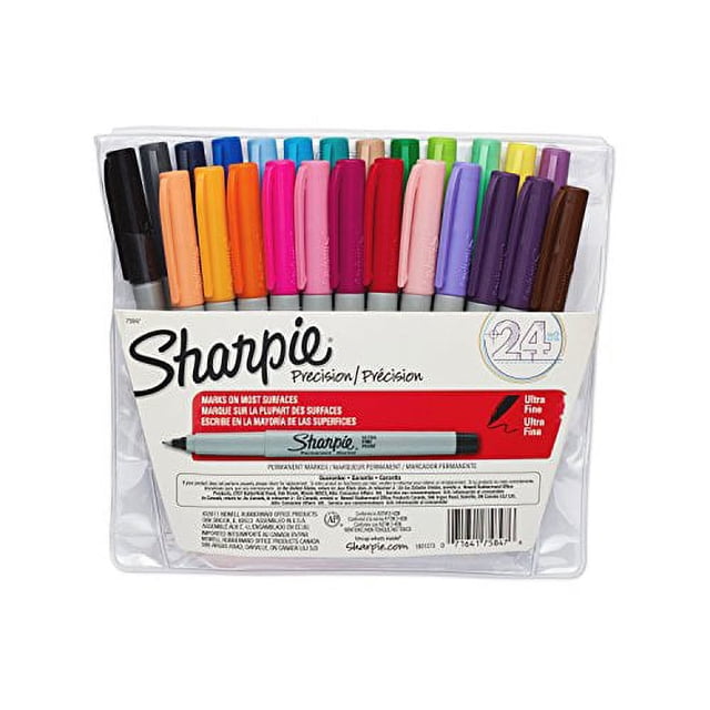 Sharpie 75847 Marqueurs Permanents, Pointe Ultra Fine, Couleurs Assorties, Lot de 24