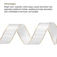 thumbnail image 3 of Unique Bargains 1 Inch 50 Yard Wide Satin Ribbon with Gold Edges Grosgrain Fabric Ribbon for Gift Wrapping, White, 3 of 7