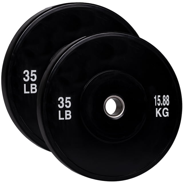 PRISP Olympic Bumper Weight Plate - Rubber Plate for 2 Inch Olympic Barbell with Steel Insert; Pairs, Sets and Single Plates Available