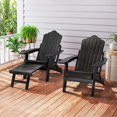 thumbnail image 4 of Costway Chaise Adirondack de Patio Tout Temps en HIPS Chaise Longue avec Repose-Pieds Rétractable Noir, 4 of 9