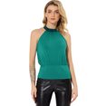 thumbnail image 1 of Unique Bargains Débardeur à Sequins Col Halter Couleur Unie pour Femmes Vert Lac m, 1 of 5