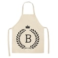 thumbnail image 2 of Linen Kitchen Apron - Letter Printed Cotton Linen Sleeveless Apron Kitchen, 2 of 9
