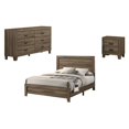 thumbnail image 1 of Dark Walnut Wood 3pc Bedroom Set with Bed + Dresser + Nightstand, 1 of 5