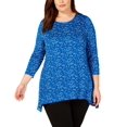 thumbnail image 2 of Alfani Hauts à Dos Tissé Imprimés pour Femmes Grande Taille, Marine, 2X, 2 of 7