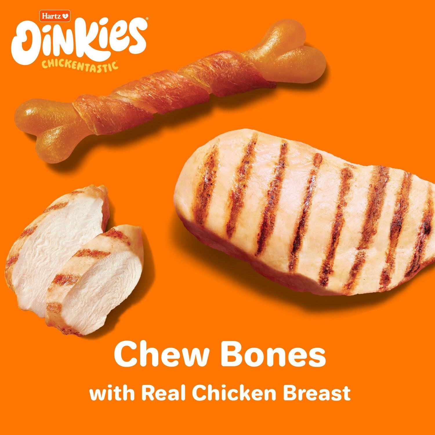 Hartz Oinkies Gâterie pour Chien Os à Mâcher Durable au Poulet
