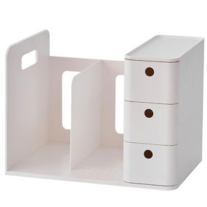 Multifonction Bibliothèque de stockage Rack de bureau Tiroir Type Livre Tablette de fichier HIPS Support de bibliothèque de rangement avec poignée ergonomique pour bureau chambre à coucher de salle d'étude