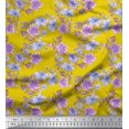thumbnail image 1 of Soimoi Georgette Viscose Fabric Leaves & Buttercup Floral Print Sewing Fabric Yard 42 Inch Wide, 1 of 3