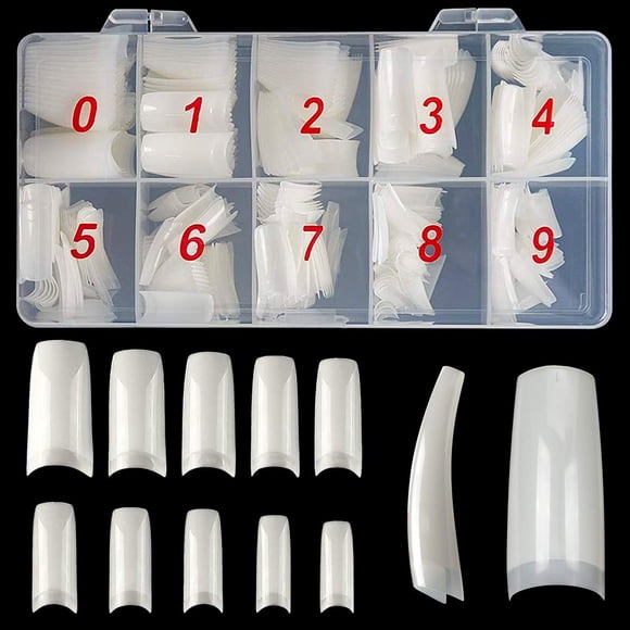500 pcs nail tips fake nails, natural nail tips acrylic fake nail art nail tips with transparent box