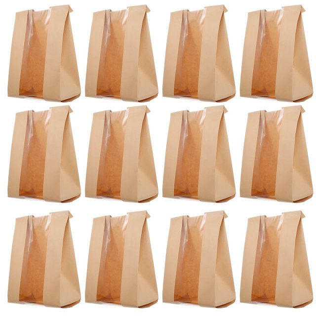 Paper Kraft Bread Bag Bags Loaf Toast Clear Window Packing Homemade Cookie Candy Bakery