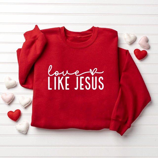 TIMIFIS Chandails à Col Rond pour Femmes Mode Mignon Imprimé Amour Chandail à Manches Longues Haut Décontracté Chandail à Cœur Chemises Valentines Day Tenue Femmes - Printemps/été