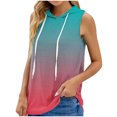 thumbnail image 1 of IROINID T-Shirt Sans Manches pour Femmes en Solde, Sweat à Capuche Sport Imprimé Col Rond Ample Surdimensionné Vert L, 1 of 3