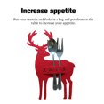 thumbnail image 4 of mmirethe 4pcs Elk Bag Unique Tableware Holder Organizer Cute Christmas Table Bags Fork Spoon Sack Dinnerware Box for Theme Party Red, 4 of 7