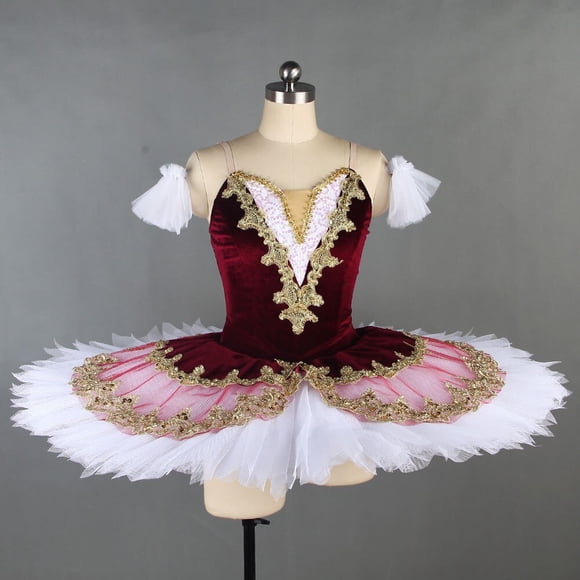 Children Professional Ballet Tutu For Kids Girls Red Swan Lake Ballet Dance Clothes Adult Pancake Ballerina Figure Skating Dress