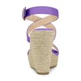 thumbnail image 2 of BLISSFUL STEP Chaussures pour Femmes Sandales Espadrilles à Talon Compensé Slingback à Brides Croisées Violet 7, 2 of 7