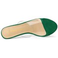 thumbnail image 4 of BLISSFUL STEP Sandales à Talons Aiguilles à Bride Transparente pour Femmes Vert Émeraude 11, 4 of 6