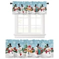 thumbnail image 4 of Outdoor Christmas Decorations Curtain Christmas Snowman Curtain Kitchen Rod Pocket White Snowflake Window Curtain Short Topper Curtains For Winter Holiday Christmas Decorations Polyester curtains, 4 of 9