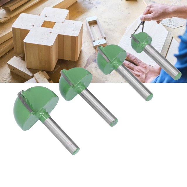 Herwey Cove Box Bit,4Pcs Cove Box Router Bit Round Nose 2 Flute Tungsten Steel CNC Woodworking Cutter Tools,Woodworking Cutter Tools
