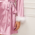 thumbnail image 3 of Ersazi Pyjama Super Doux pour Femmes Peignoir Aguichant Uni à Plumes pour Femmes Ensemble 1 Pce en Liquidation Rose G, 3 of 9