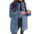thumbnail image 2 of LSLJS Women Long Sleeve Lapel Plush Coat Fashion Solid Color Warm Coat, 2 of 6