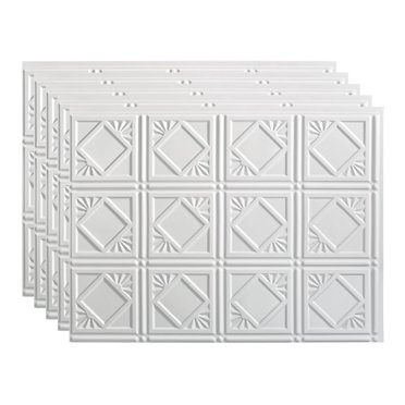 Fasade Panneau de Dosseret Traditionnel 4 Blanc Lustré 18 Po x 24 Po, Lot de 5