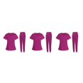 thumbnail image 4 of maskred Ensemble de Sarrau pour Femmes Infirmière Col en V Lavable à la Machine Manches Courtes Tenue Confortable Rose Rouge P Ensemble de 3, 4 of 6