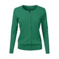 thumbnail image 1 of Cardigan à Col Rond pour Femmes, Mode Durable, Tricoté, Manches Longues, Grandes Tailles, Coupe Ample, Couleur Unie, Veste Chandail Courte, Cardigan - Hontri, 1 of 4