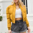 thumbnail image 4 of XZNGL Woman Short Long Sleeve Stand Collar Warm Casual Bread Down Jacket, 4 of 8