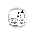 thumbnail image 1 of Best Cat Mom Ever Quote DIY Design Square Mirror Portable Compact Pocket Makeup Double Sided Glass, 1 of 3